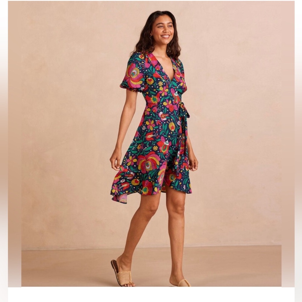 NWT - Summersalt Colorful Floral Mini Wrap Dress